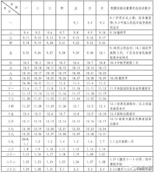 2018年山东中小学寒假放假时间安排