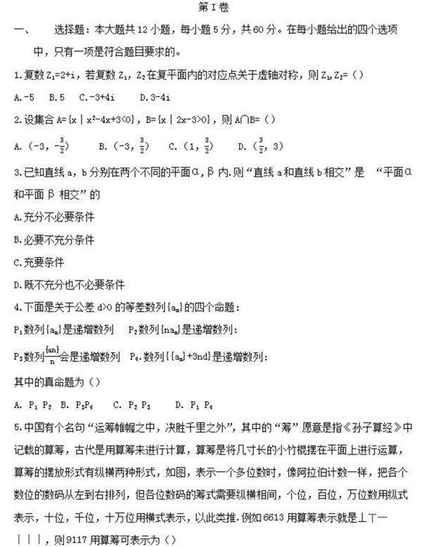 2018辽宁高职单招数学模拟试题