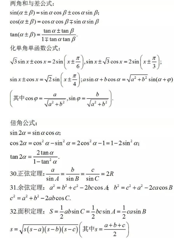 2018高中数学重要知识点总结（超级详细）