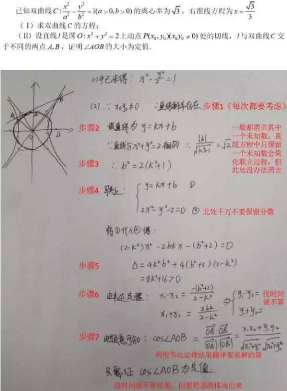 高考数学大题解题步骤与答题思路