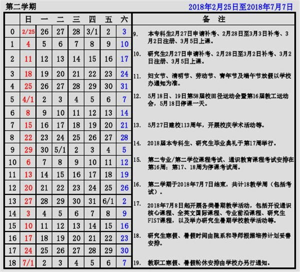 2018上海高校暑假放假时间安排