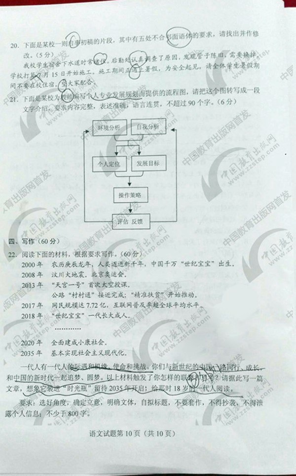 2018河南高考语文试题（图片版）