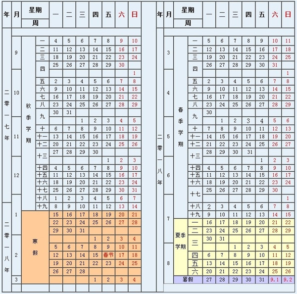 2018重庆各大学暑假放假时间安排表