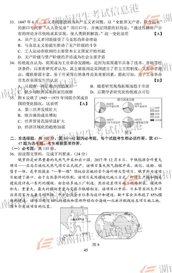 2018福建高考文综试题及答案【图片版】