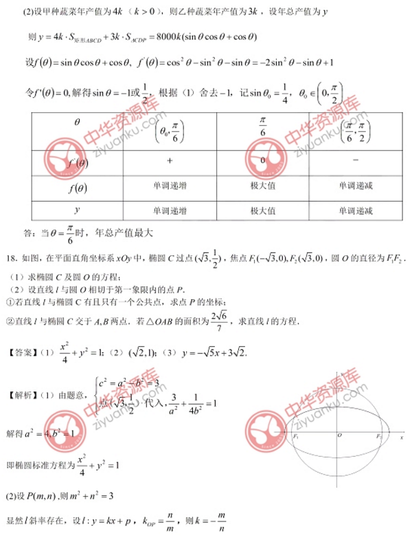 2018江苏高考数学试题及答案【图片版】