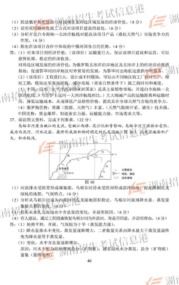 2018福建高考文综试题及答案【图片版】