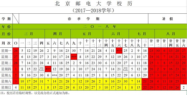 2018北京各大学暑假放假时间安排表