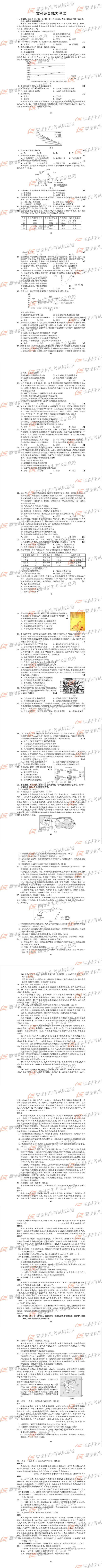 2018安徽高考文综试题及答案【图片版】