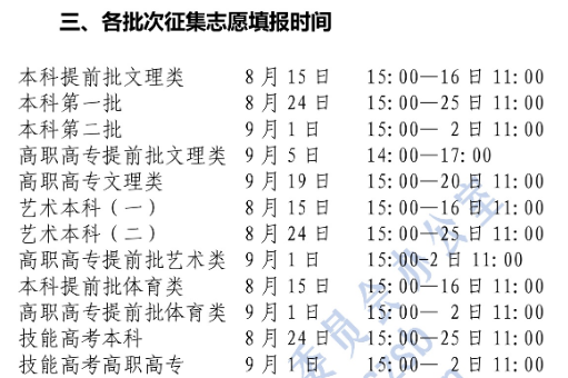 2020年湖北高考二本征集志愿填报时间